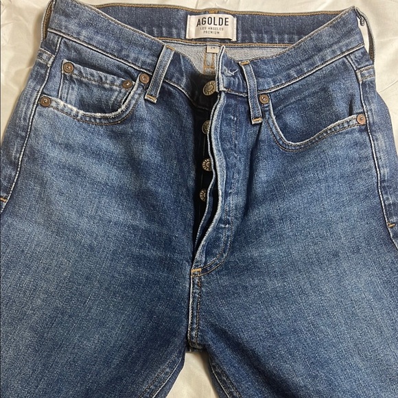 Agolde women’s Blue Straight leg Jeans Classic Style size 24 - Picture 10 of 10